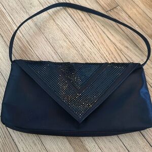 Cute black with black stone evening bag